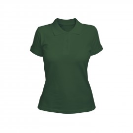 Рубашка-поло женская темно-зеленая